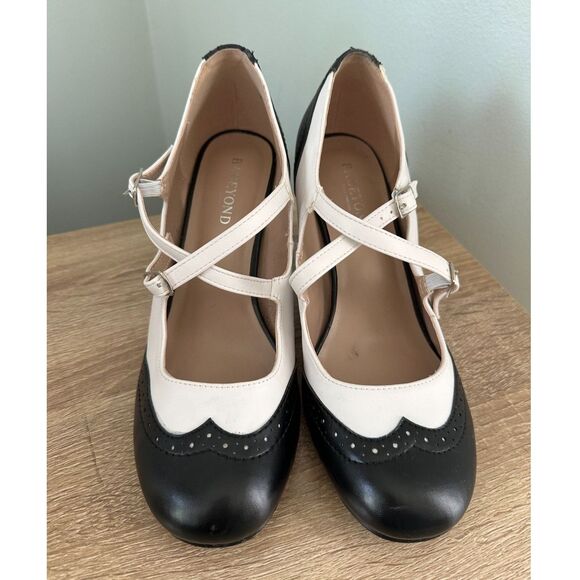 Babeyond Closed Toe Ankle Cross Strap Shoes Vintage Style Mary Jane Heels 8.5 - Picture 3 of 13